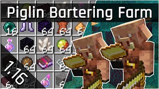 Simple Piglin Bartering Farm Tutorial  Minecraft Java 116 The Nether Update [upl. by Wichman854]