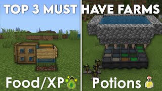 Minecraft Top 3 Early Game Farms for Bedrock Edition [upl. by Marler]