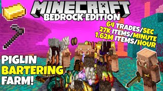 Minecraft Bedrock PIGLIN BARTERING Farm 27k ItemsMinute 117 Cave Update Tutorial [upl. by Auqinot]