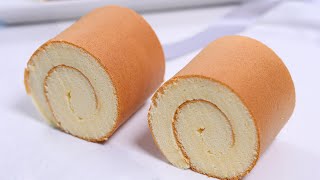 原味戚风蛋糕卷瑞士卷，不掉皮不开裂有诀窍 ｜Swiss roll Cake soft and moist [upl. by Adham]