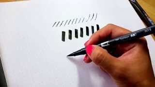 Brush calligraphy tips How to hold your brush pen at an angle [upl. by Wilone]