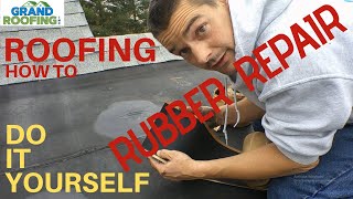 How to EPDM Rubber roof repair  patch [upl. by Cul770]