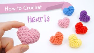 How to Crochet Classic Hearts  Beginner Pattern and Tutorial [upl. by Tracee]