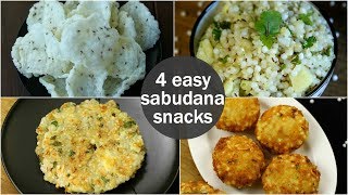 4 easy sabudana snacks recipes for fasting  healthy sago recipes  sabudana recipes for fast [upl. by Anicart2]