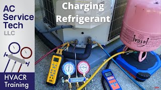 Charging R410A Refrigerant into an Air Conditioner Pressures Temps Tips [upl. by Ramar615]