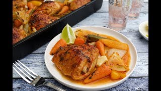 Harissa Chicken Traybake Sheet Pan Harissa Chicken [upl. by Ycniuqed835]