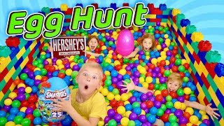 Giant Easter Egg HuNt In Lego Ball Pit [upl. by Tala]