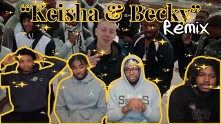 AMERICANS REACT TO Russ amp Tion Wayne  Keisha Becky Remix Ft Aitch Music Video [upl. by Moffit]