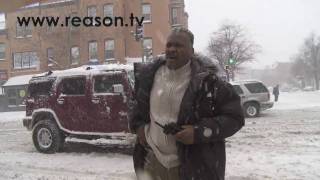 DC Cop Waves Gun at Snowball Fight [upl. by Anamuj]