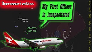 REAL ATC Qantas suffers depressurization  Pilot becomes incapacitated [upl. by Olivie]