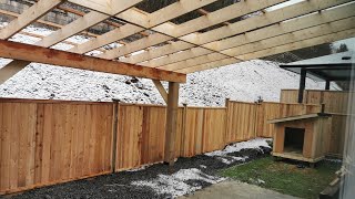 HOW TO BUILD A PERGOLA AND ROOF IT FROM START TO FINISH [upl. by Peppie]