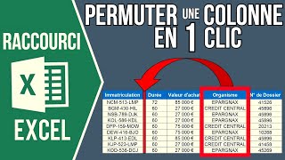 EXCEL  PERMUTER UNE COLONNELIGNE EN 1 CLIC Avec un raccourci [upl. by Perla]