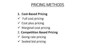 Pricing Methods [upl. by Cioffred]