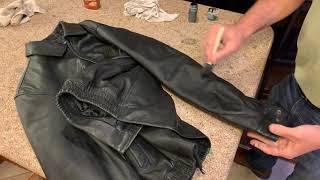 Leather Jacket Restoration Faded Color  DIY [upl. by Ellevehc]