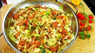 Quick Caribbean Corned Beef With Cabbage Recipe [upl. by Chappy]