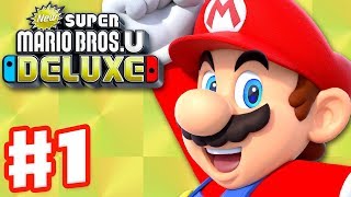 New Super Mario Bros U Deluxe  Gameplay Walkthrough Part 1  Acorn Plains 100 Nintendo Switch [upl. by Jaquiss843]