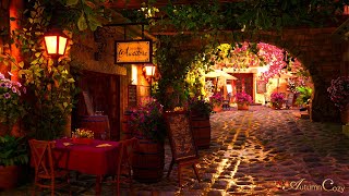 COZY ITALIAN RESTAURANT PATIO AMBIENCE Music from Another Room Peaceful Chatter Relaxing Nature [upl. by Attelrak]