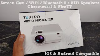 TopTro TR21 Portable MINI Projector  Bluetooth WiFi and Casting [upl. by Redford]