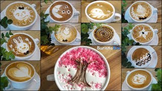 12 different latte art designs [upl. by Narol]