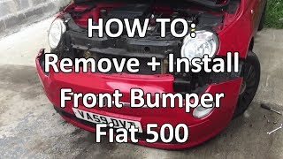 HOW TO Remove  Install Front Bumper Fiat 500 [upl. by Christabella]