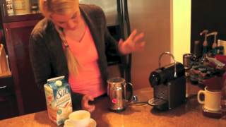 Nespresso Aeroccino Plus Frother Review Frothing Almond Milk [upl. by Bruis]