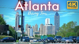 Atlanta 4k Drive Downtown amp Midtown Tour Georgia [upl. by Algar110]