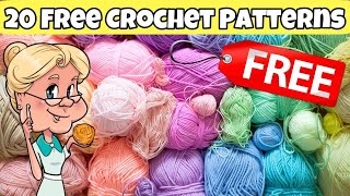 20 FREE CROCHET PATTERNS For Everyone  Happy Crocheting [upl. by Anawat]